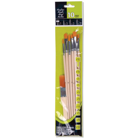 Klika - Acrylic paint brush, set of 10 brushes