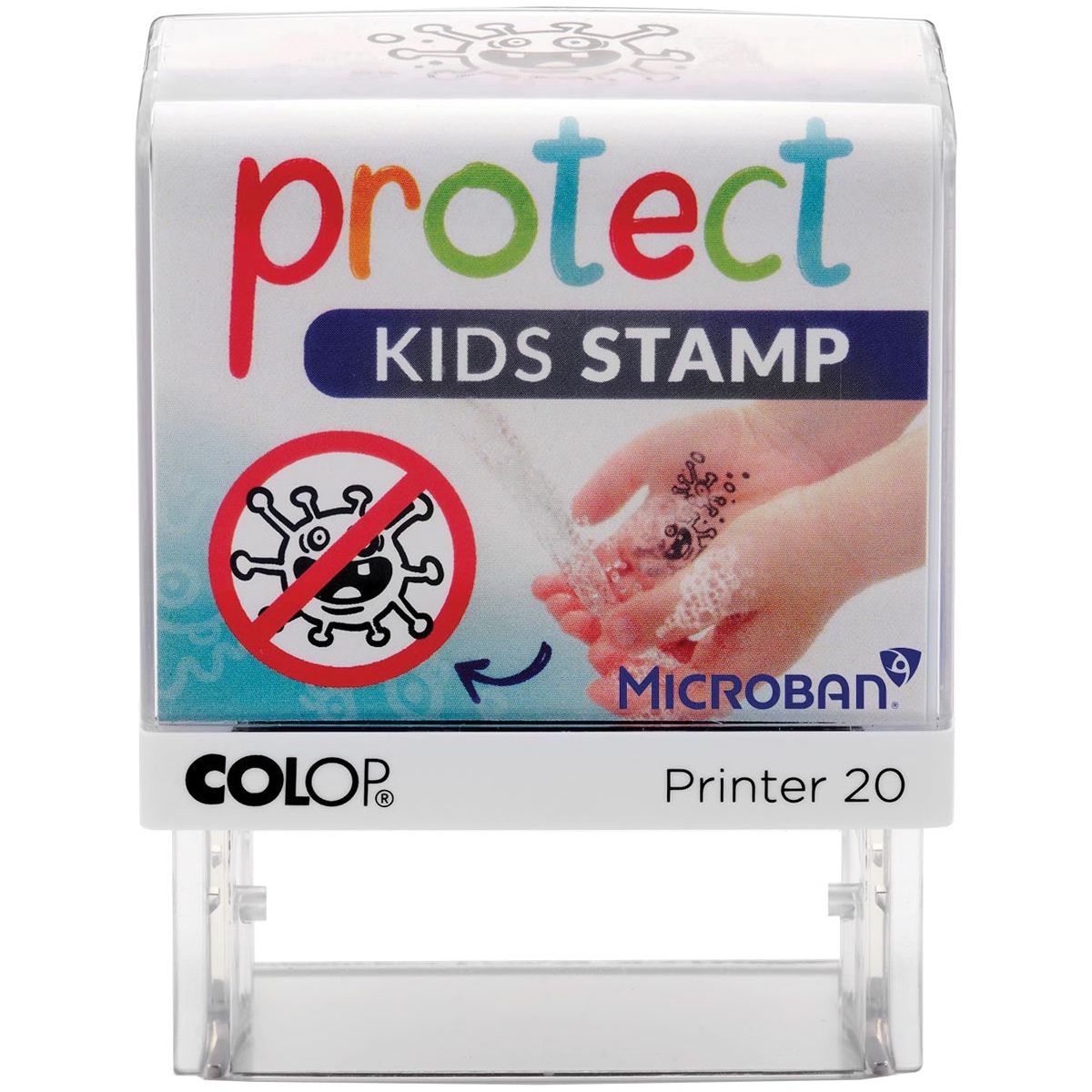 Colop - printer 20 Microban, Protect kids stamp, stempel die kinderen helpt hun handen goed te wassen