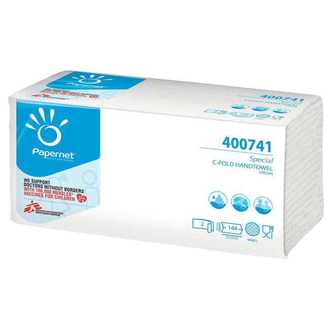 Papernet -   papieren handdoeken Special, C-vouw, 2-laags, 144 vellen
