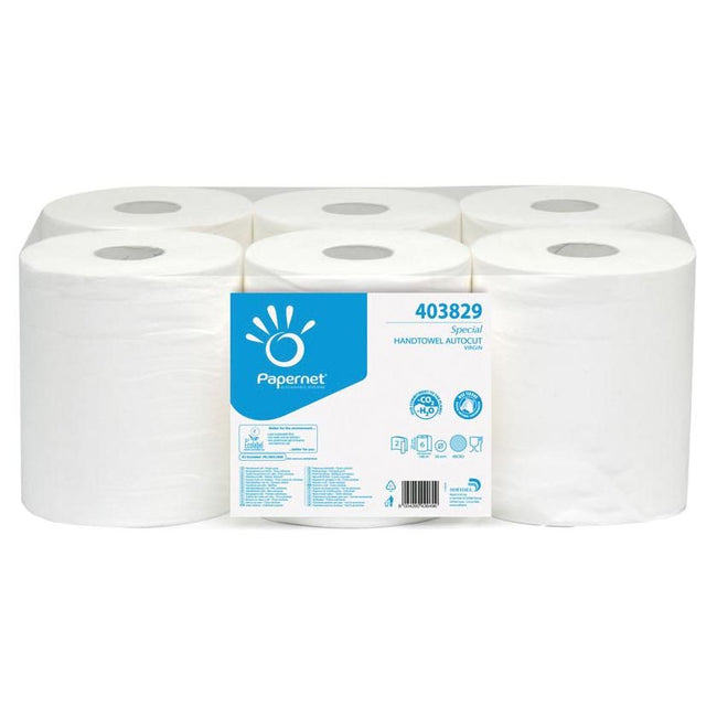 Papernet - Handtuchrolle Special, 2-lagig, 140 Meter, Packung mit 6 Rollen