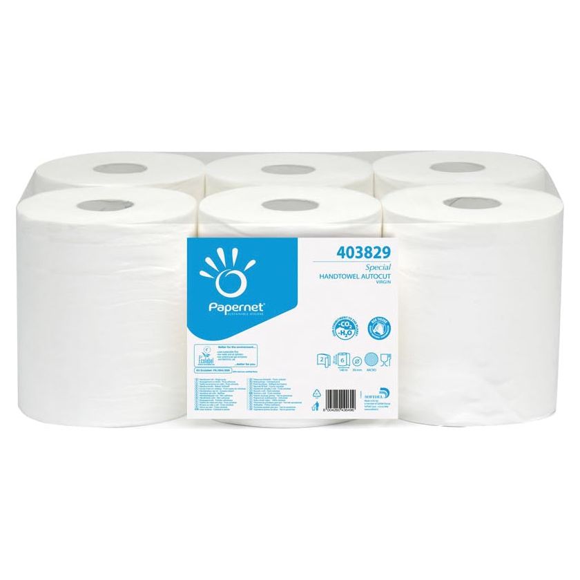 Papernet - Rouleau de serviette Papernet spécial, 2 couches, 140 mètres, paquet de 6 rouleaux