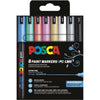 Posca - Uni paint marker PC-1MR, 0.7 mm, case of 8 pieces in assorted metallic colors
