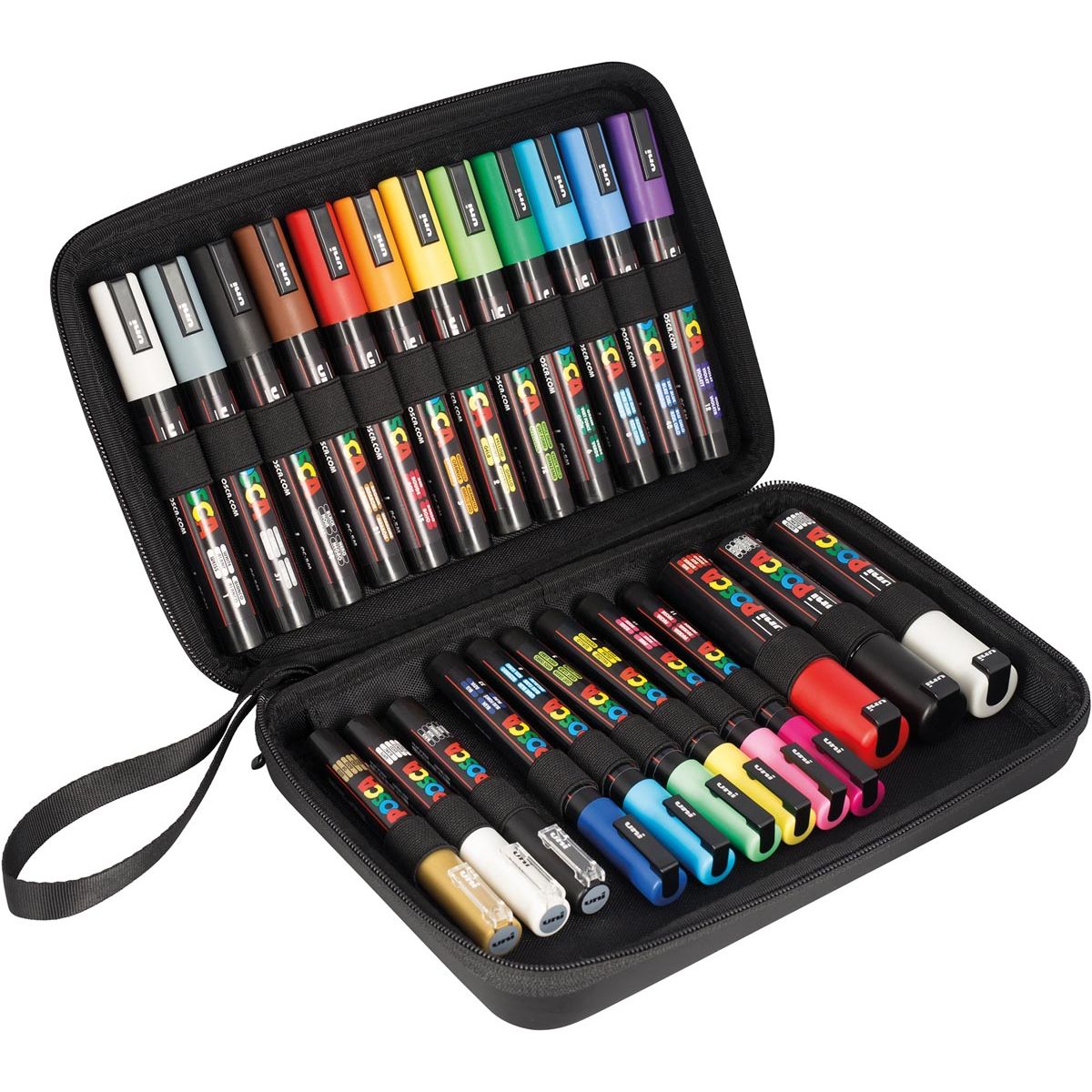 Posca - paintmarker in luxe koffer, 24 stuks, assorti