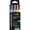 Posca – Uni-Farbmarker PC-3M, 1,5 mm, Karton mit 4 Stück in verschiedenen sanften Farben