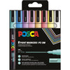 Posca - Uni paint marker PC-3M, 1.5 mm, case of 8 pieces in assorted soft colors