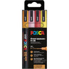 Posca - Uni-Farbmarker PC-3ML, 1,5 mm, Glitzer, Karton mit 4 Stück Orange, Pink, Rot und Gelb