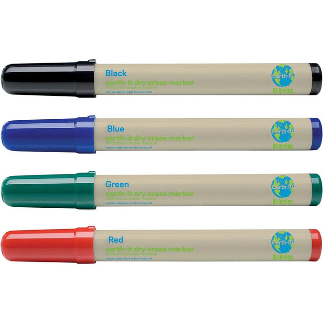 Bi-Office - Bi- Earth-It whiteboardmarkers, set van 4 stuks in geassorteerde kleuren