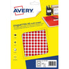 Avery - Etiquettes de marquage rondes PET08R, diamètre 8 mm, blister de 2940 pièces, rouge