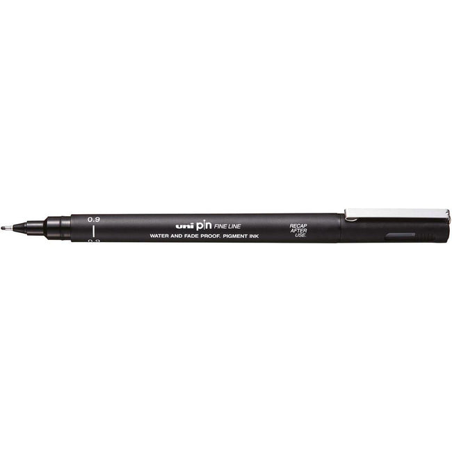 Uni -Ball - Uni Pin Fineliner, point rond, 0,9 mm, noir