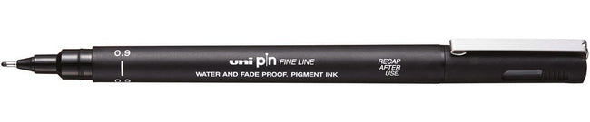 Uni -Ball - Uni Pin Fineliner, point rond, 0,9 mm, noir