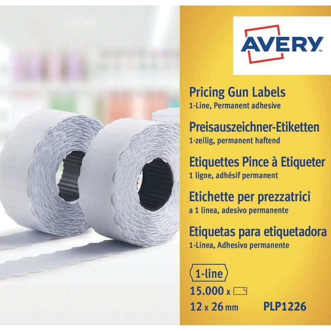 Avery - Etiqueta de precio PLP1226 12x26mm 10 rollos de 1.500 piezas