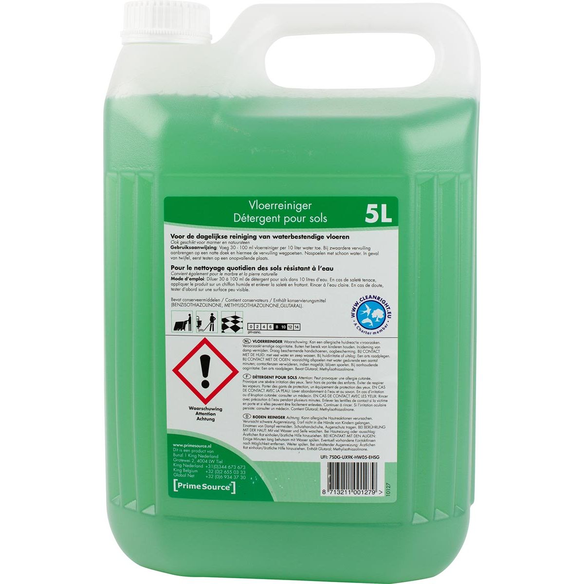 Primesource -  vloerreiniger, fles van 5 l