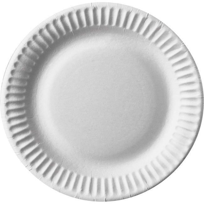 Conpax -  Bord Pure, rond, wit, diameter 15 cm, uit karton, pak van 100 stuks