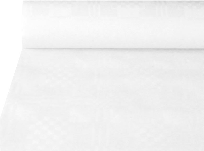 Papstar -  Tafelkleed uit papier met damastprint, 1,2 x 50 m, wit