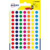 Avery -  PSA08MX ronde markeringsetiketten, diameter 8 mm, blister van 420 stuks, geassorteerde kleuren