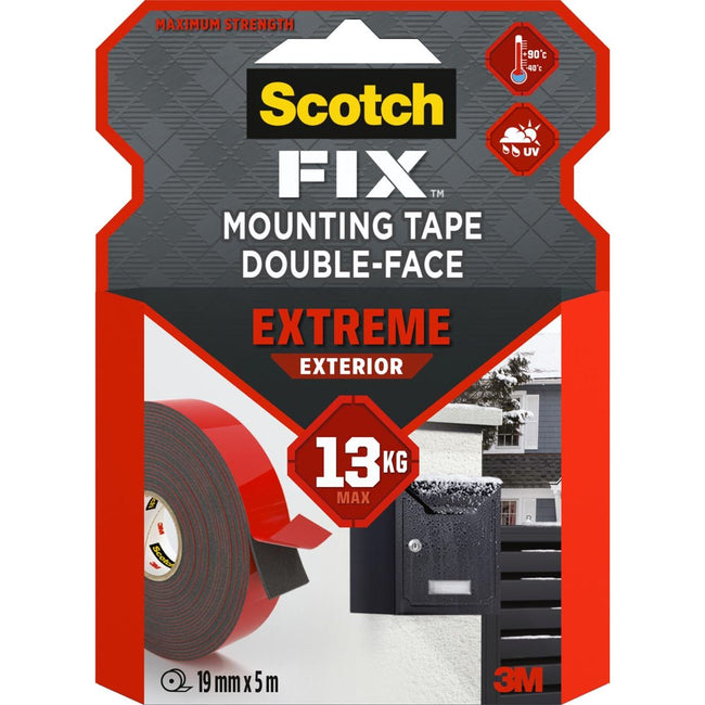 Scotch - Fix Montage extérieur extrême, ft 19 mm x 5 m, porte jusqu'à 13 kg