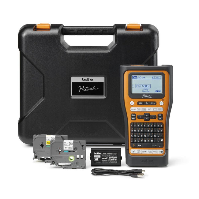Brother - sistema de rotulación PT-E560BT con estuche de transporte, 2 es, adaptador y batería