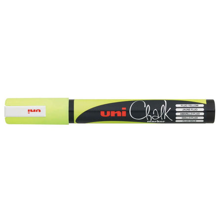 Uni-ball -  Krijtmarker fluo geel, ronde punt van 1,8 2,5 mm