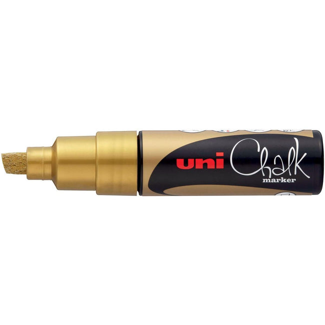 Uni -ball -Kreidemarker Gold, meißelgeschnittener Punkt 8 mm