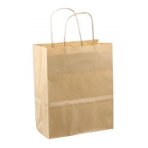 Papierbeutel mit Kordelzug, 18 x 08 x 22 cm, 50 Stück, braunes Kraftpapier
