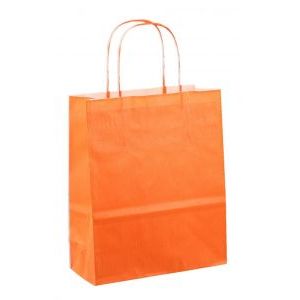 Papieren koordtas 18x08x22cm 50st oranje