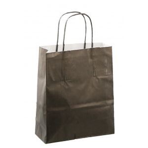 Bolsa de papel con cordón 18x08x22cm 50uds negro