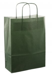 Paper drawstring bag 22x10x31cm 50pcs dark green | 4 pieces