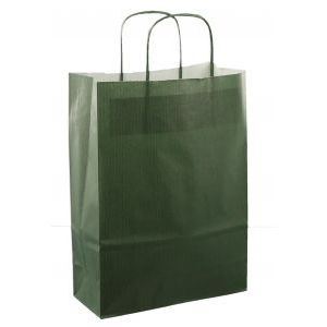 Buste in carta con cordoncino 22x10x31cm 50pz verde scuro