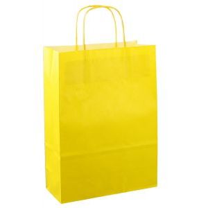 Paper drawstring bag 22x10x31cm 50pcs bright yellow