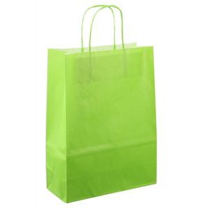 Papieren koordtas 22x10x31cm 50st licht groen