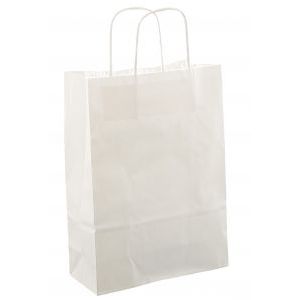 Papierbeutel mit Kordelzug, 22 x 10 x 31 cm, 50 Stück, weiß