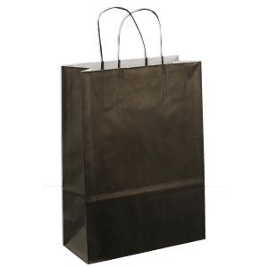 Papierbeutel mit Kordelzug, 22 x 10 x 31 cm, 50 Stück, schwarz