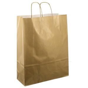 Paper drawstring bag 32x12x41cm 50pcs gold
