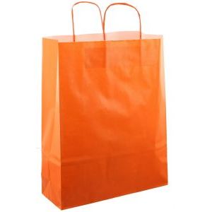 Bolsa de papel con cordón 32x12x41cm 50 uds naranja | 4 piezas