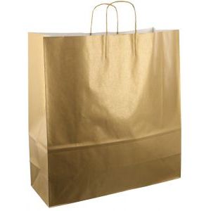 Papierbeutel mit Kordelzug, 45 x 17 x 47 cm, 50 Stück, goldfarben
