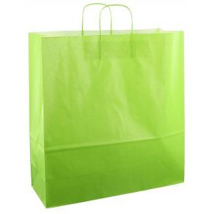 Bolsa de papel con cordón 45x17x47cm 50ud verde claro