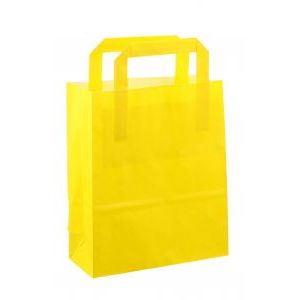 Papieren tas 18x08x22cm 50st fel geel OP=OP
