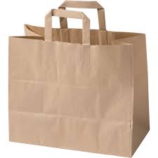 Papieren tas 32x21x27cm 250st bruin kraft