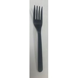 TENEDOR Plastico PP 18cm reutilizable NEGRO 50 piezas
