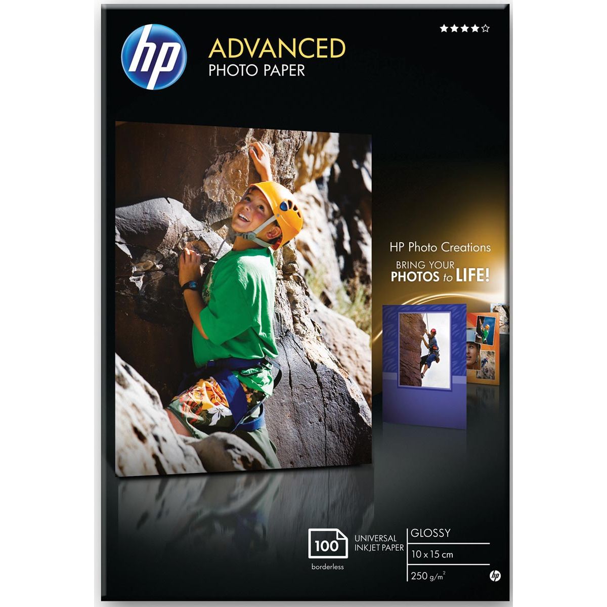 HP - Advanced photo paper ft 10 x 15 cm, 250 g, pack of 100 sheets, glossy