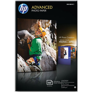HP - Advanced photo paper ft 10 x 15 cm, 250 g, pack of 100 sheets, glossy