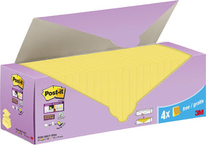 Post-it Super Sticky -  Super Sticky Z-notes, 90 vel, ft 76 x 76 mm, doos van 20 + 4 gratis, geel
