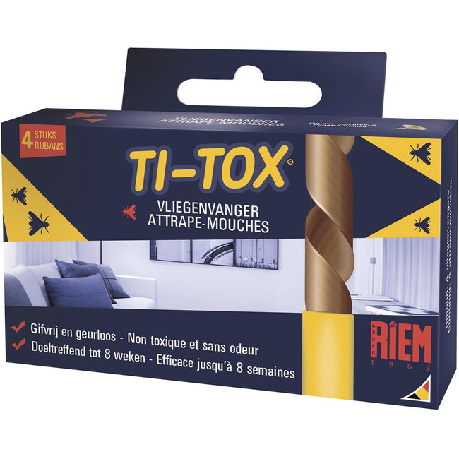 Correa - Cinta adhesiva antimoscas Ti-Tox, 4 piezas