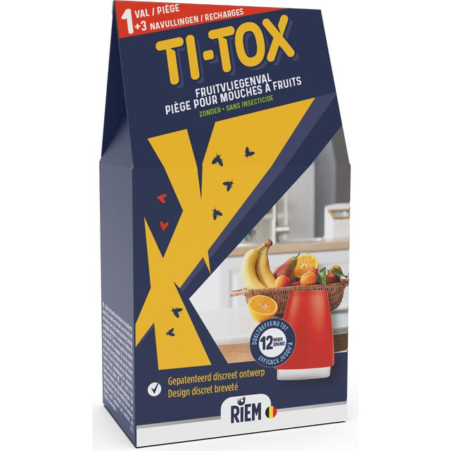 Cinturón - Trampa para moscas de la fruta Ti-Tox, 1 trampa + 3 recambios