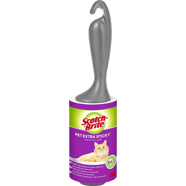 Scotch Brite - Brite lint adhesive roller, extra adhesive for animal hair, 48 sheets