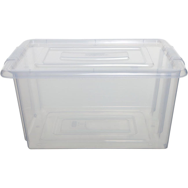 Whitefurze - Whitefurze Stack Store Petite boîte de rangement 14 litres sans couvercle, transparent