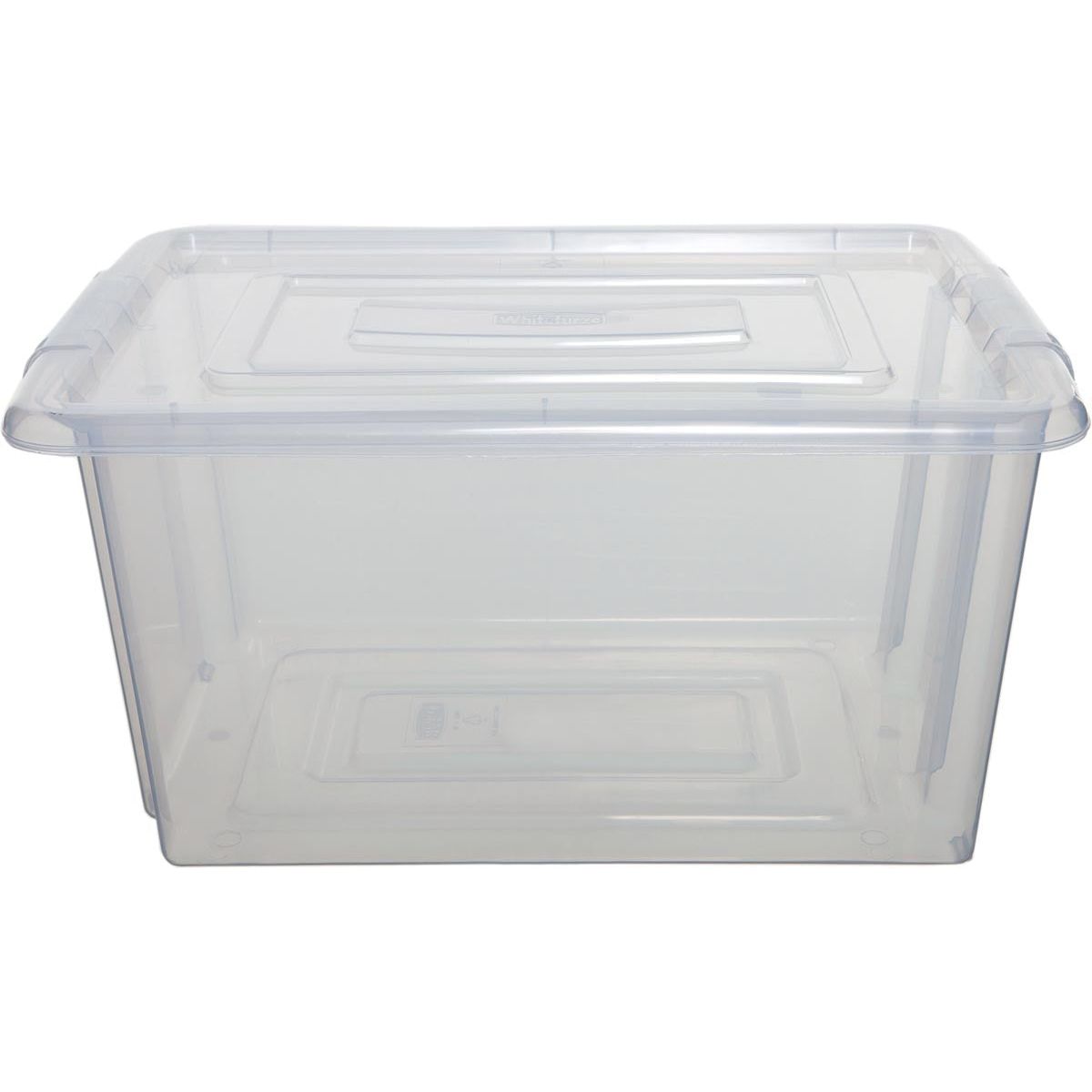 Whitefurze - Whitefurze Stack Store Petite boîte de rangement 14 litres sans couvercle, transparent