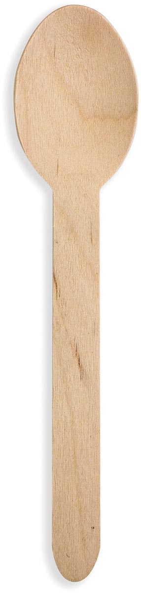 Klika - Cuchara de madera, recubierta, 160 mm, paquete de 100 piezas
