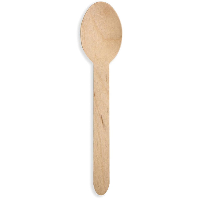 Klika - Cuchara de madera, recubierta, 160 mm, paquete de 100 piezas