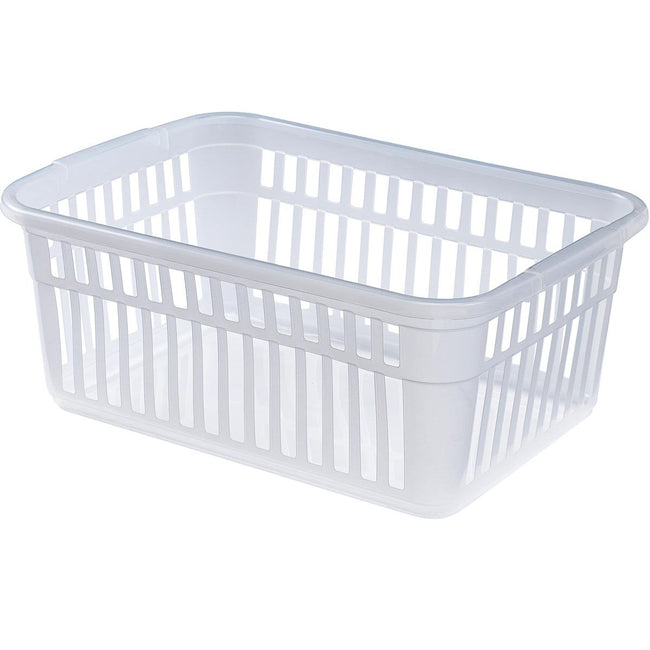 Whitefurze - Grand panier de rangement 45 cm, transparent